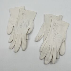 VTG Lot Of 2 Embroidered Dress Gloves Classy Retro Cosplay Costume Old Money